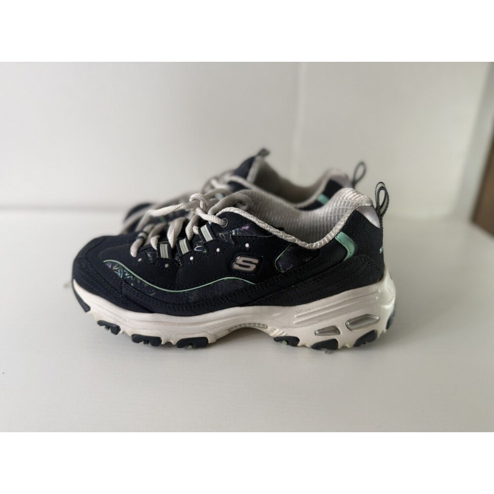 Skechers D’Lites Sneakers Womens 6.5 Blue Cushioned Walking Casual Logo
